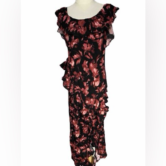 a new day Dresses & Skirts - A New Day Black and Red Floral Maxi Dress
